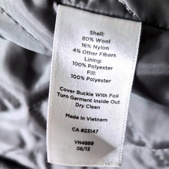 TALBOTS Petites Women's Grey Wool‎ Blend Toggle Coat Size 6P - Picture 8 of 8